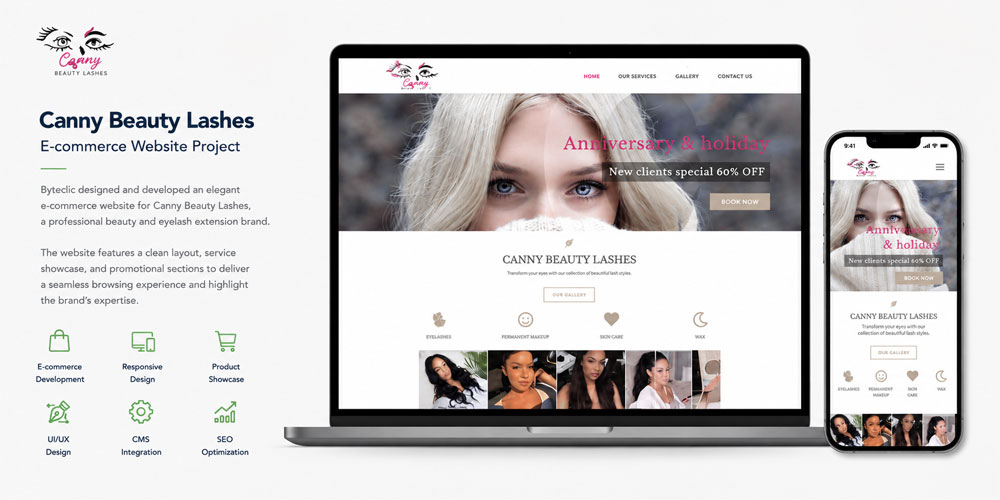 Canny Beauty Lashes Website & E-Commerce