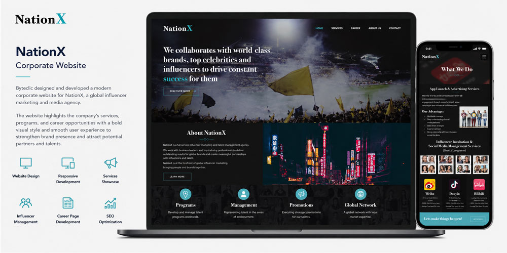 NationX Influencer Marketing Agency Website