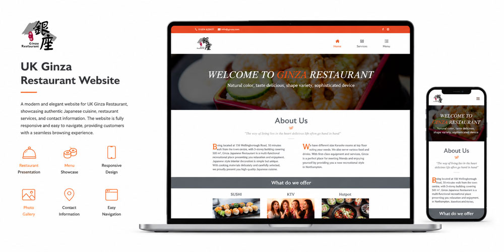 UK Ginza Restaurant Website
