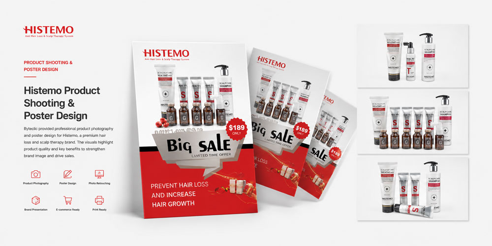 Histemo Product Photography & Poster Design